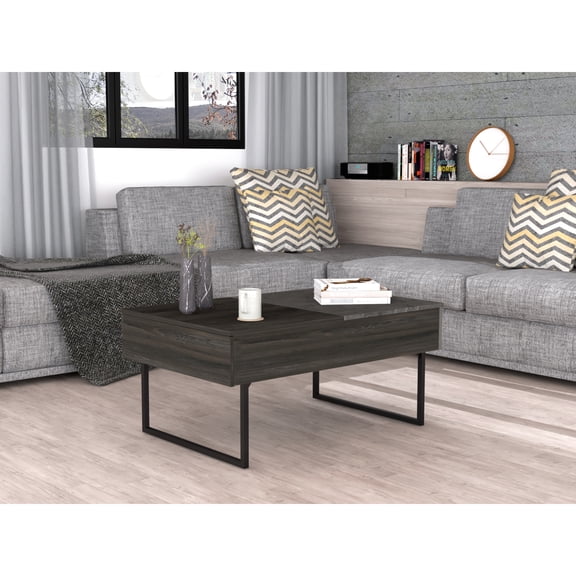 Beyond Lift Top Coffee Table In / Style, Two Legs, One Drawer, Particle Board, 39.64 In. Width, 24.53 Depth, 59.3 Lb Weight, Colorful Feature Finish,