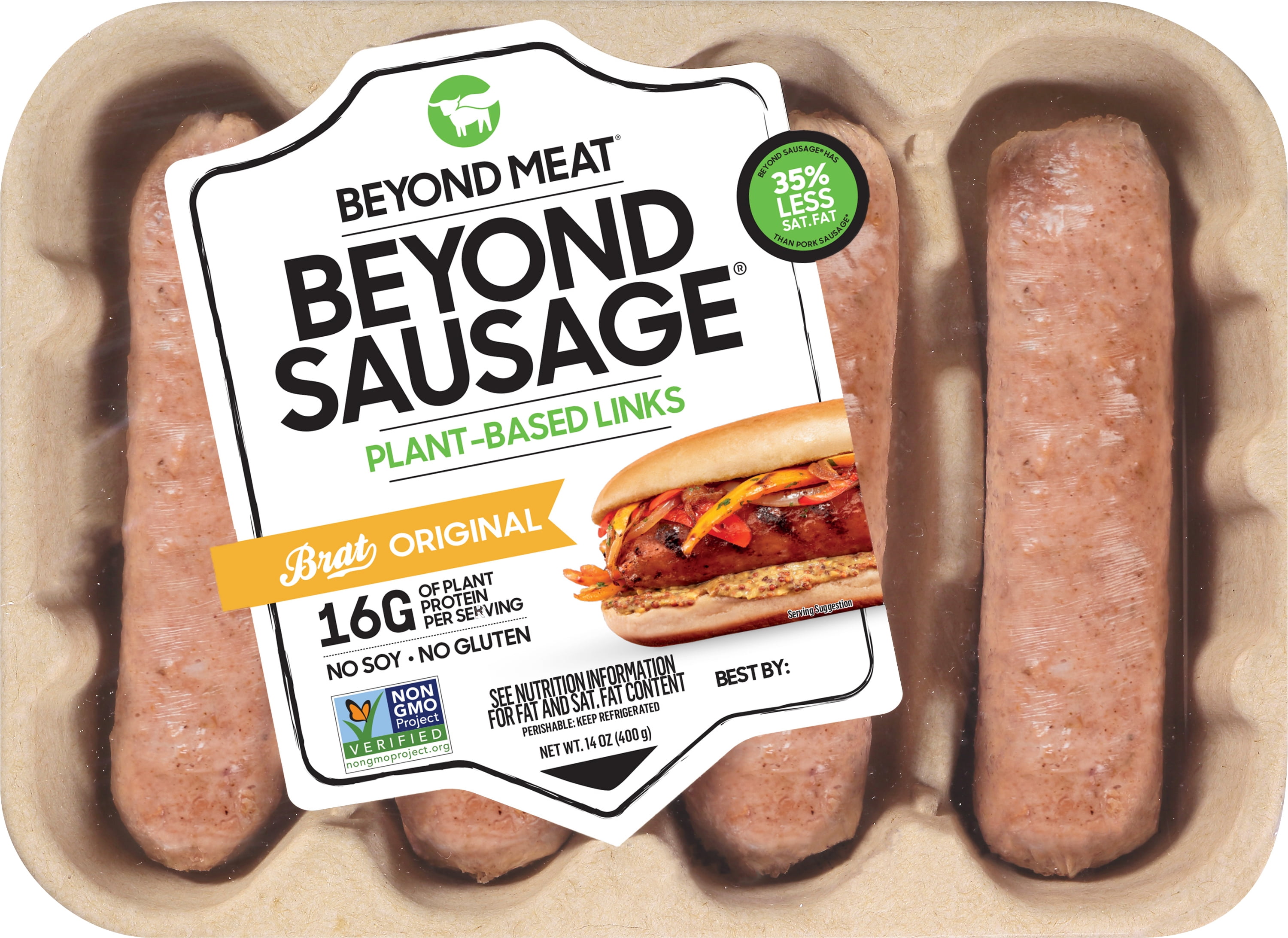Beyond Meat Beyond Sausage Brat Original Flavor Plant Based Sausage 14 Ounce 8 per case