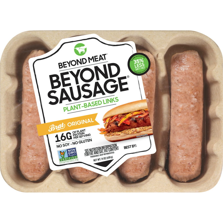 Beyond Meat Beyond Sausage Brat Original Flavor Plant Based Sausage, 14  Ounce -- 8 per case.