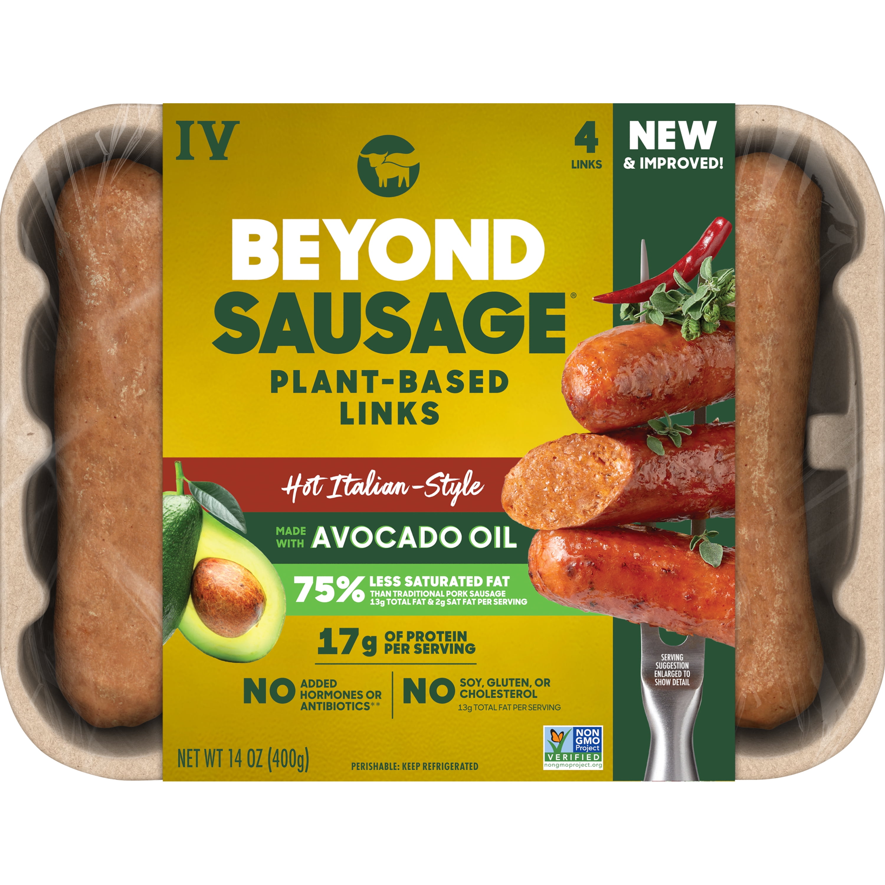 Beyond Meat Beyond Sausage Plant-Based Dinner Sausage Links, Hot Italian 14 oz