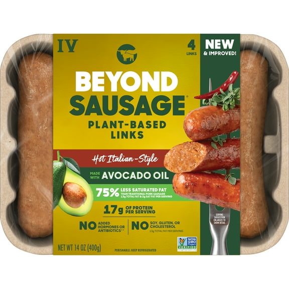 Beyond Meat Beyond Sausage Plant-Based Dinner Sausage Links, Hot Italian 14 oz