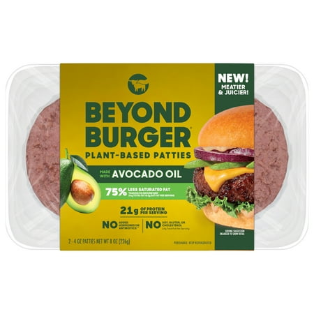Beyond Meat Burger Plant-Based Patties, 2 pack, 8 oz, Frozen, Ready to Cook, Find in Frozen Section