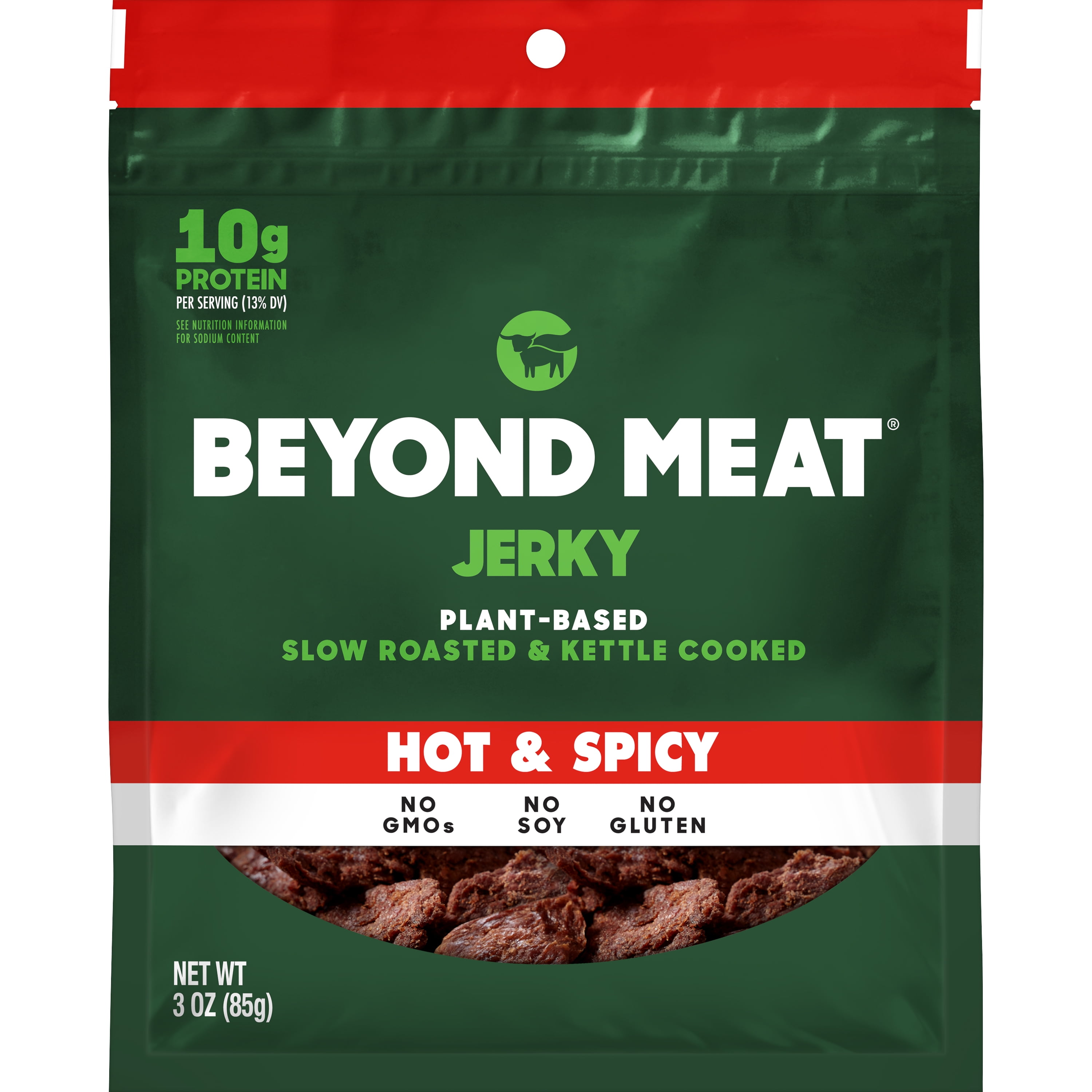 Beyond Meat Plant Based Slow Roasted & Kettle Cooked Jerky, Spicy, 3 oz Bag