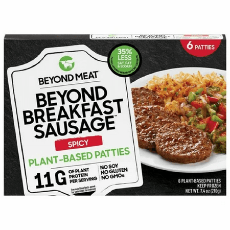 Beyond Meat Plant Based Spicy Breakfast Sausage Patties, 7.4 oz, (pack of 12)