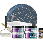 Beyond Paint Countertop Makeover Kit with Paint, Sealer, Flecks and Tools for Countertops, Deep Blue
