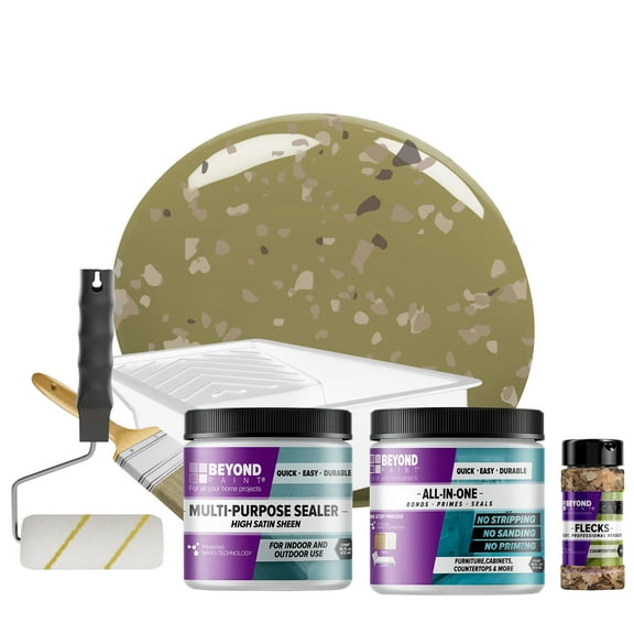 Beyond Paint Countertop Makeover Kit with Paint, Sealer, Flecks and Tools for Countertops, Sage