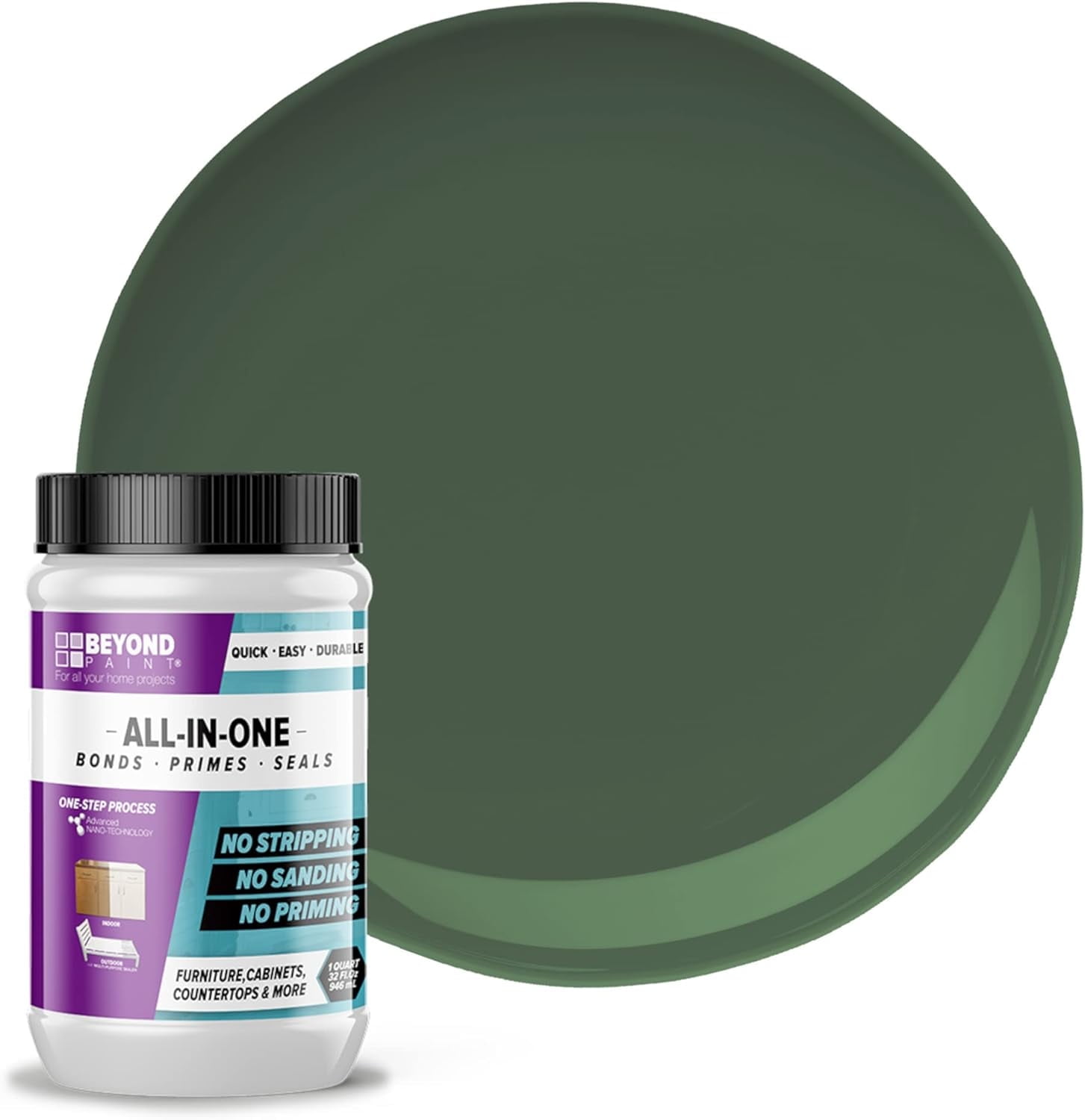 Beyond Paint for Cabinets, Countertops and Furniture, Matte Finish, 1 Quart, Forest Green