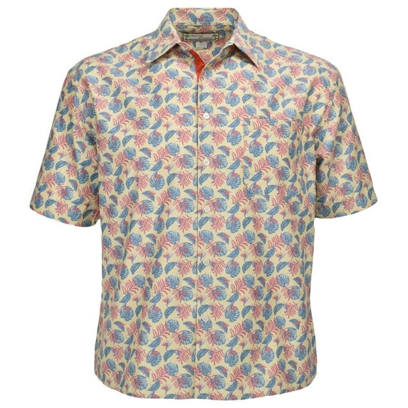 Beyond Paradise Men's Short Sleeve Hawaiian Print Shirt | Maize Yellow