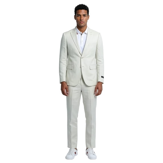 Tazzio Skinny Fit Linen 2 Piece Suit Set
