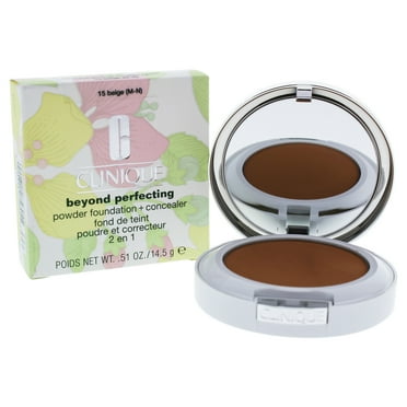Beyond Perfecting Powder Foundation+Concealer # 15 Beige (M-N) by Clinique for Women - 0.51 oz Found