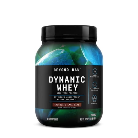 BEYOND RAW Dynamic Whey | High-Tech Protein | Optimized Absorption and Faster Recovery | Chocolate Lava Cake | 25 Servings