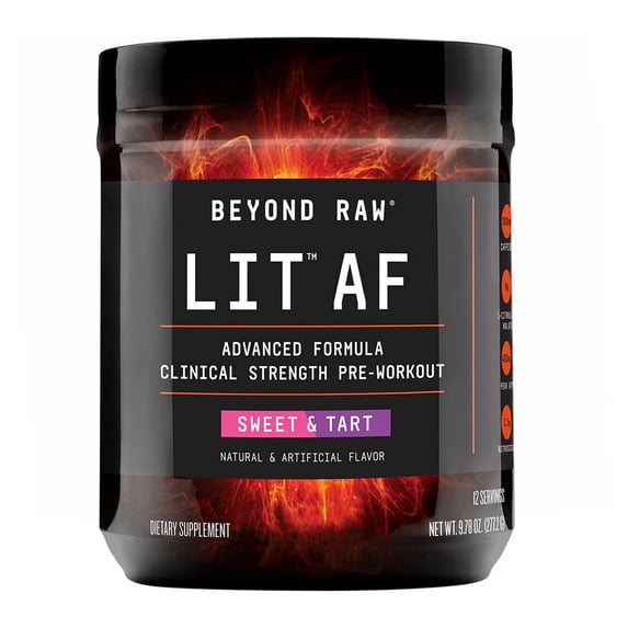 Beyond Raw LIT AF Pre-Workout - Sweet & Tart (12 Servings)