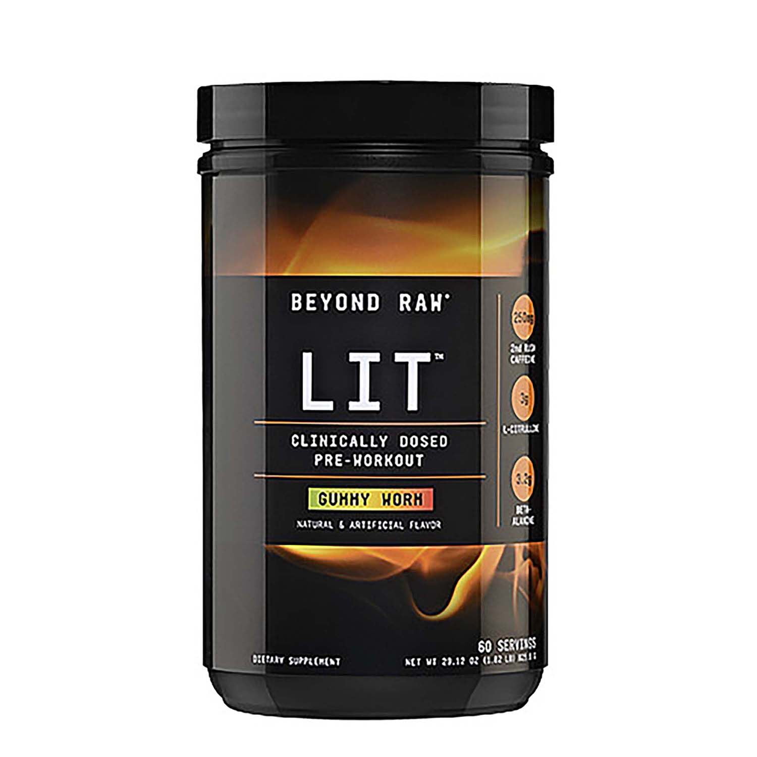 Beyond Raw, LIT, Clinically Dosed PreWorkout, Gummy Worm, 1.82 lb (825