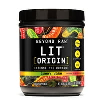 Beyond Raw LIT Origin Pre Workout Powder, Gummy Worm, for Men & Women, Energy & Pumps, 30 Servings