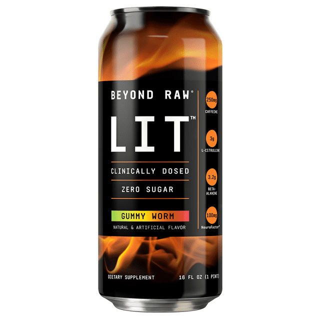 Beyond Raw® LIT™ OnTheGo PreWorkout, Gummy Worm, 16 Ounces