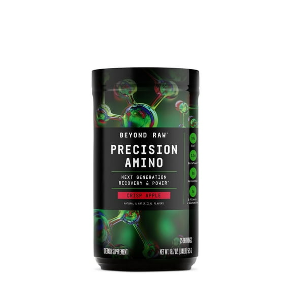 Beyond Raw Precision Amino | Recovery & Power Amino Acid Formula | Fuel Muscles | Enhance Hydration | Crisp Apple | 25 Servings