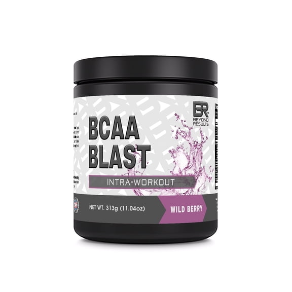 Beyond Results BCAA Blast 313 Grams Powder Natural Wild Berry Flavor Supplement | BCAA 2:1:1 | 25 Servings Bottle | Branched Chain Amino Acids Supplement | Made in USA
