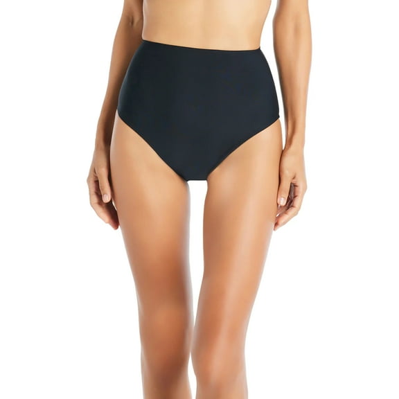 Beyond Control Womens Solid High-Waisted Bik Black 14