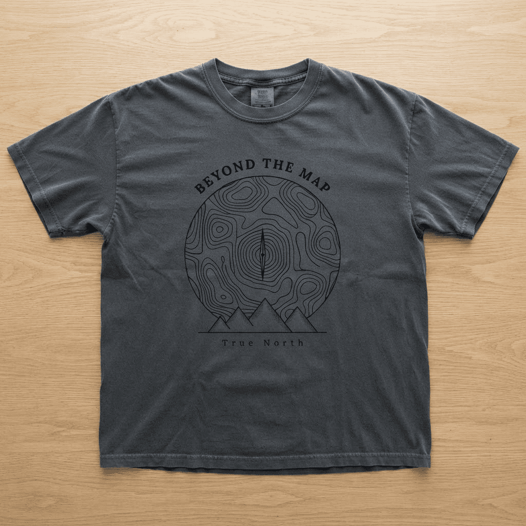 Beyond The Map Retro Topo Compass T-Shirt for Hikers - Walmart.com