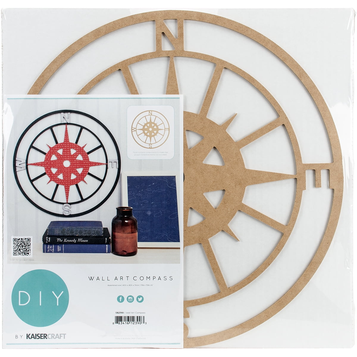 Beyond The Page MDF Compass Wall Art-15.5