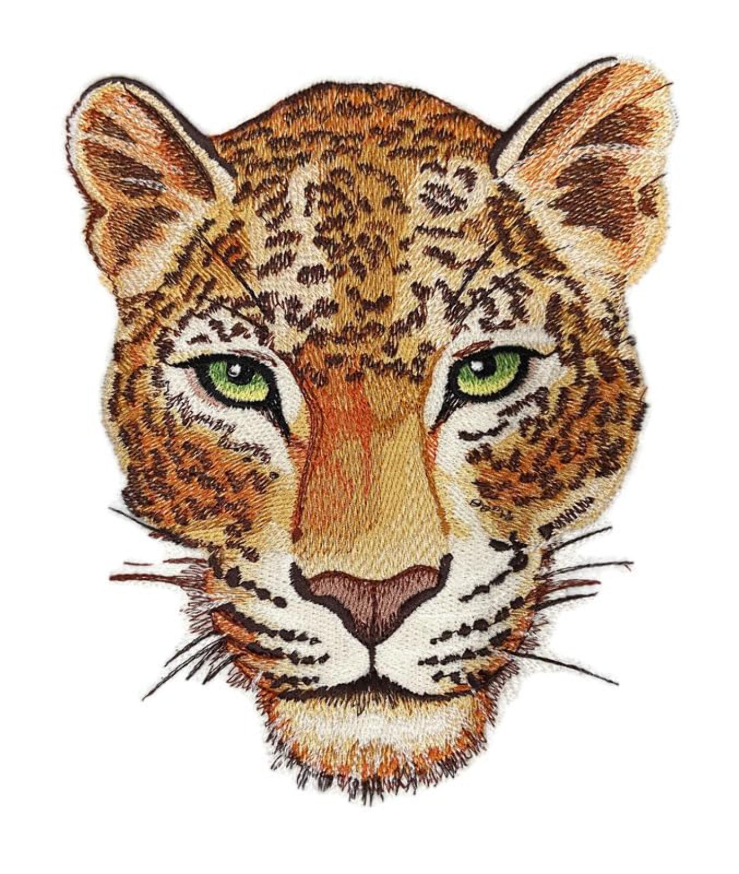 Beyond Vision Custom Animal Leopard Portrait Embroidery Iron On/Sew Patch (5.86" x 7.62")