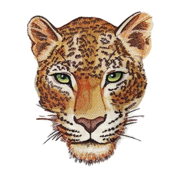 Beyond Vision Custom Animal Leopard Portrait Embroidery Iron On/Sew Patch (5.86" x 7.62")