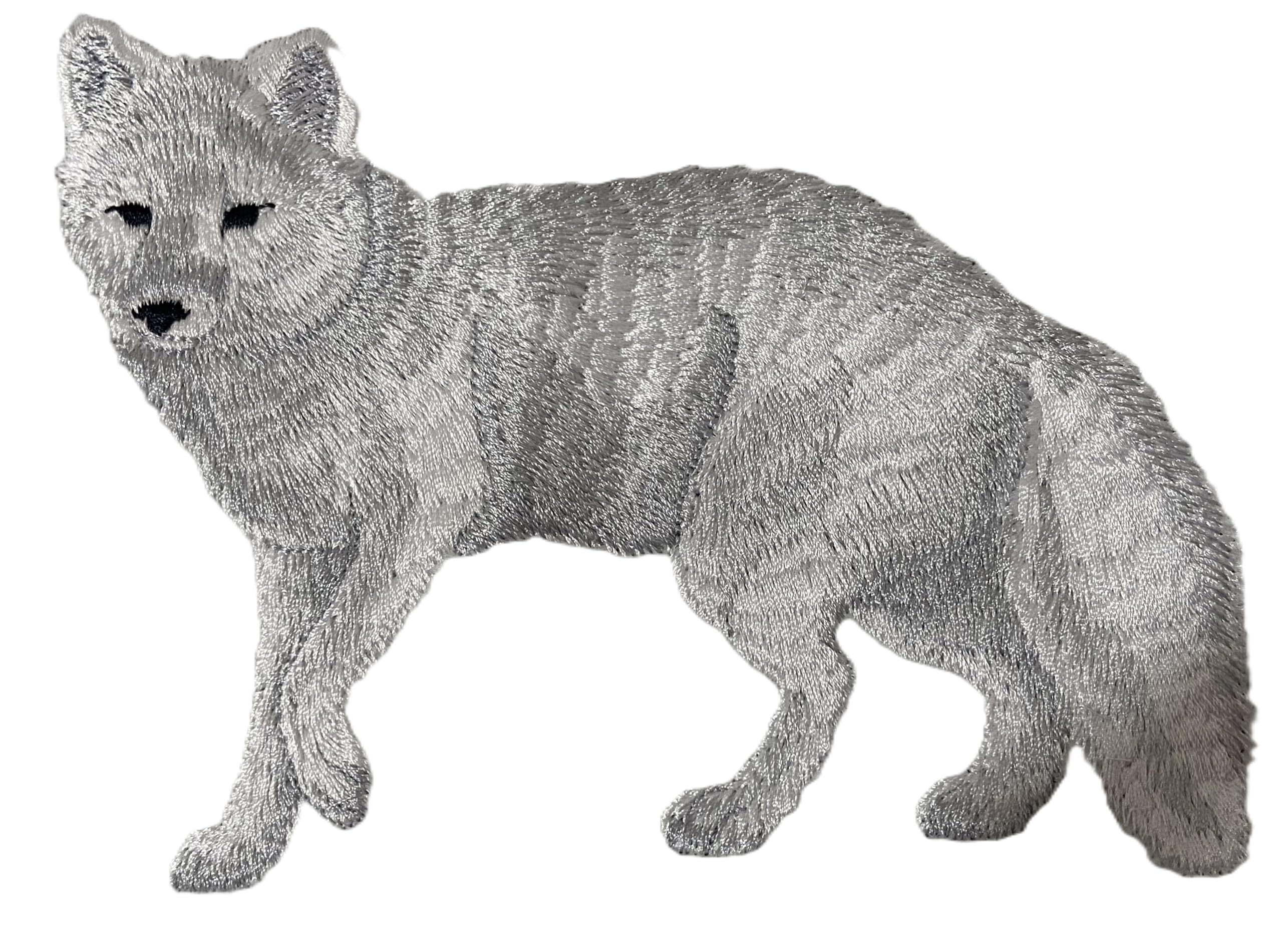Beyond Vision Custom Arctic Fox Embroidered Iron on/Sew Patch [5.8w X4.8]