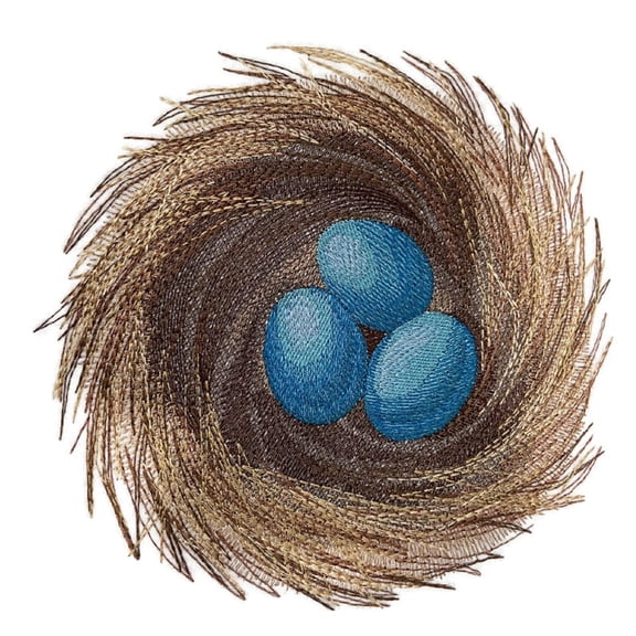 Beyond Vision Custom Bird Realistic Robin's Nest Embroidery Iron On/Sew patch (7.8" x 7.42")