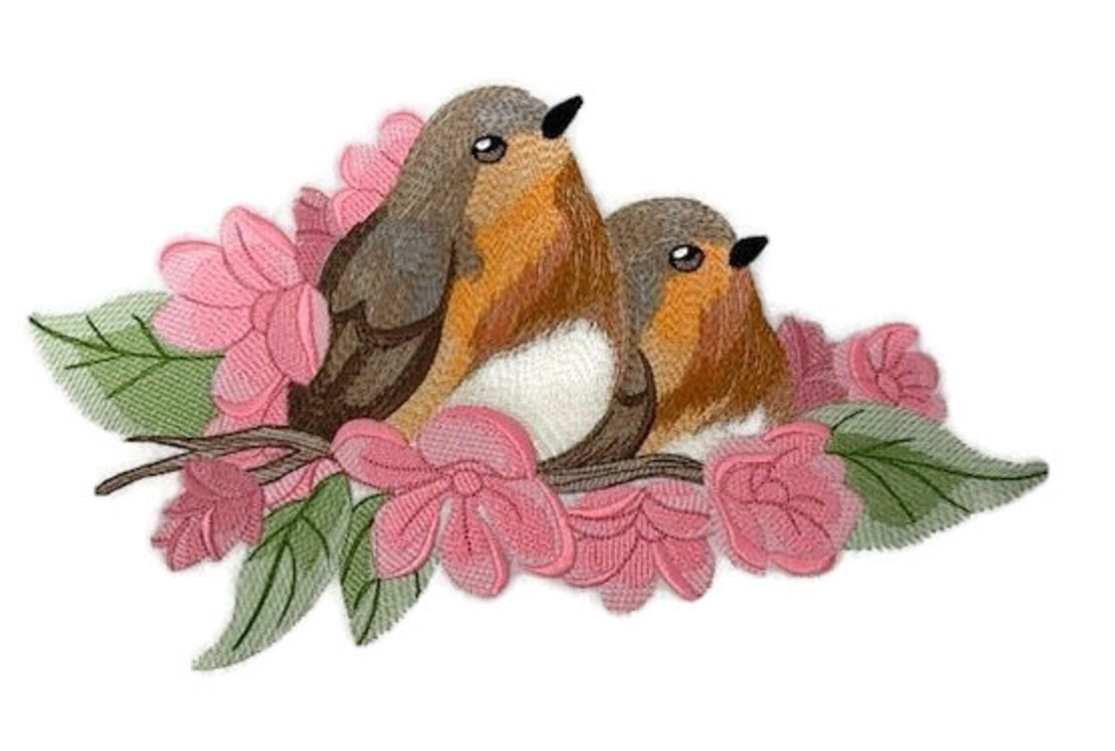 Beyond Vision Custom Birds [Alight Into Spring Robins ] Embroidered Iron on/Sew Patch (11.72" x 6.88")