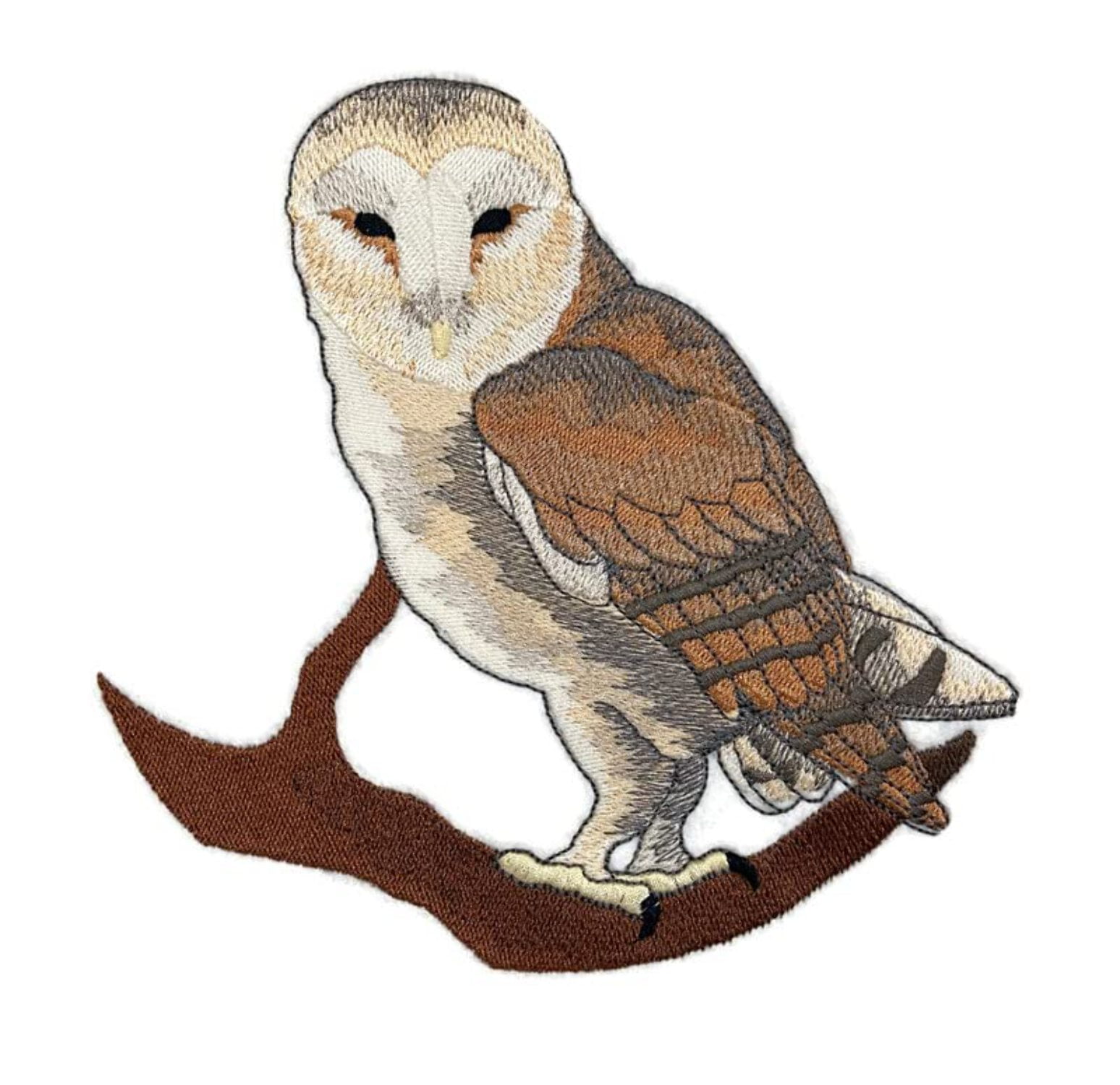 Beyond Vision Custom Birds [Barn Owl] Embroidered Iron on/Sew Patch (6.1" x 6.29")