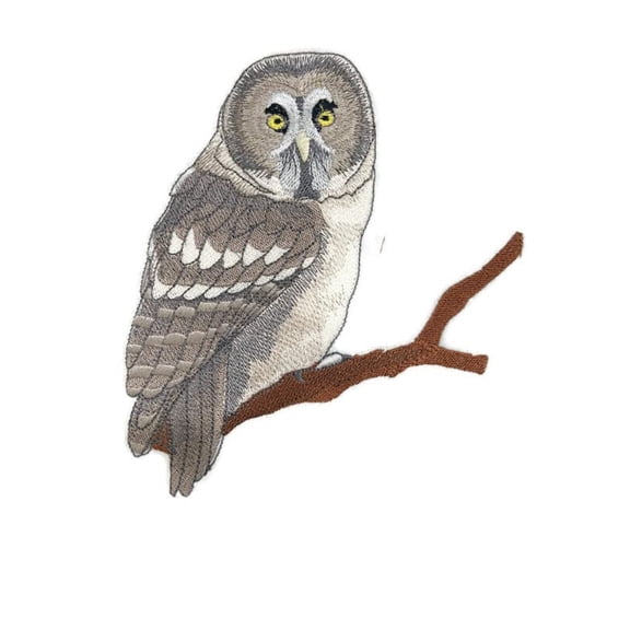 Beyond Vision Custom Birds [Great Grey Owl] Embroidered Iron on/Sew Patch (5.78" x 6.29")