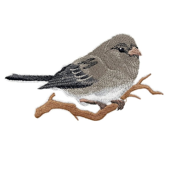 Beyond Vision Custom Birds [Junco Bird ] Embroidered Iron on/Sew Patch (5.7" x 3")