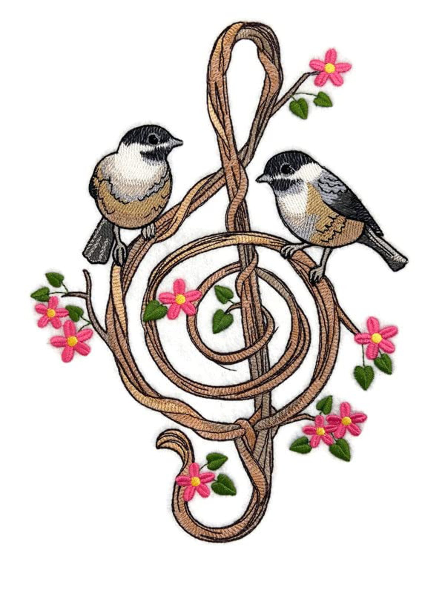 Beyond Vision Custom Birds [Noteworthy Songbirds ] Embroidered Iron on/Sew Patch (6.85" x 9.69")