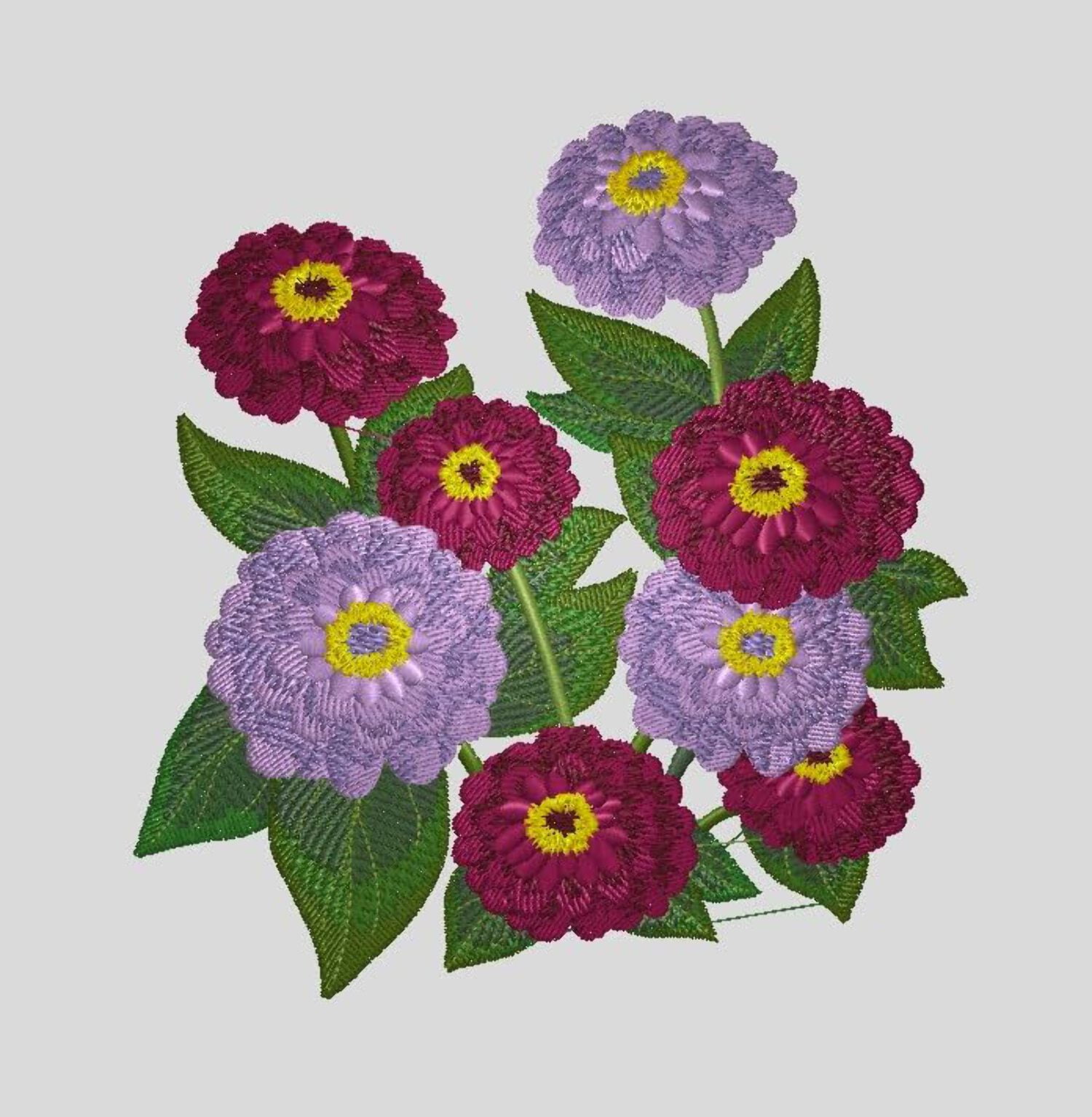 Beyond Vision Custom Flower Zinnia Embroidered Iron on/Sew Patch (5.53" x 5.8")