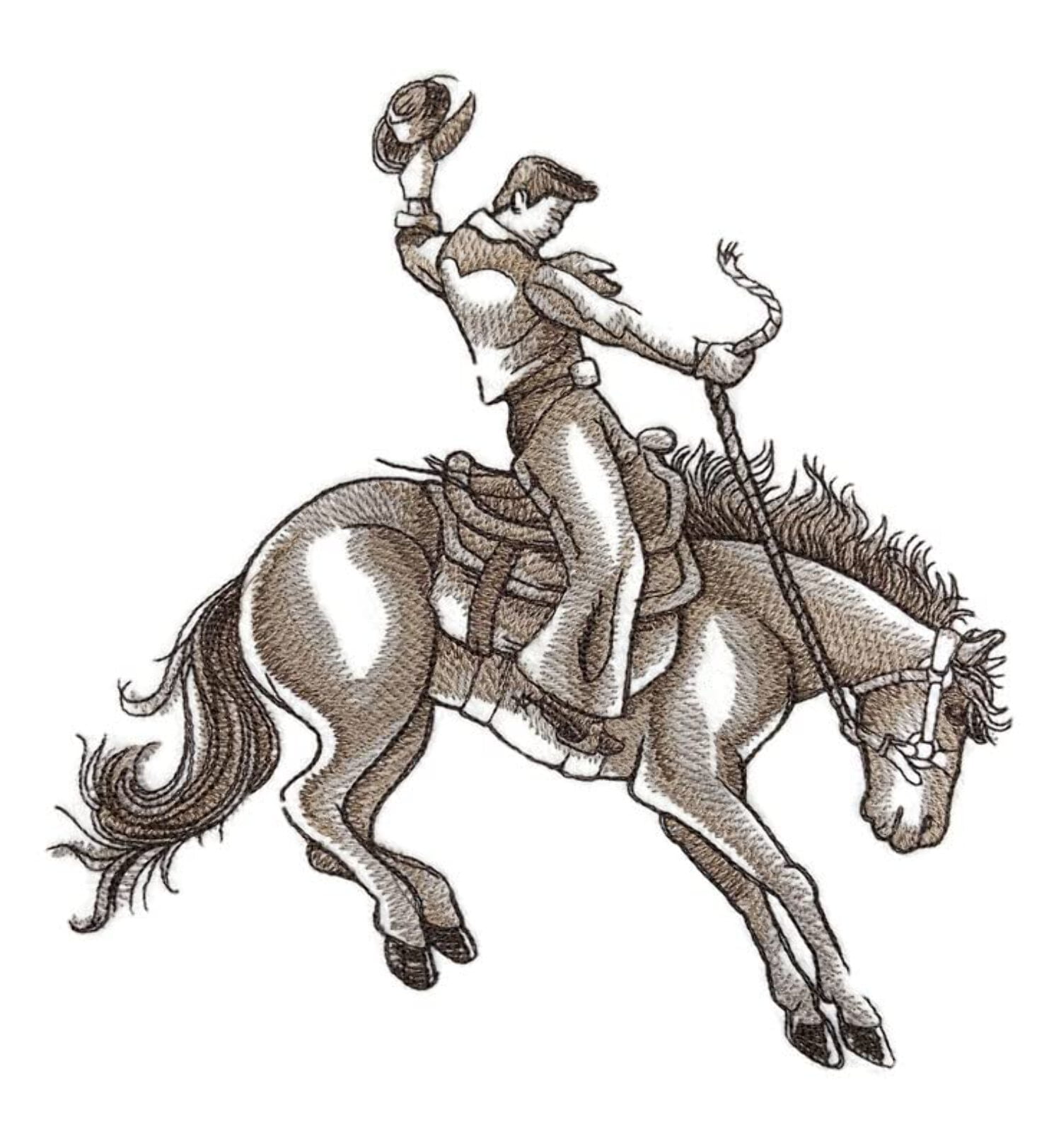 Beyond Vision Custom Horse Bucking Bronco Rodeo King Embroidered Iron on/Sew Patch (7.41" x 7.8")