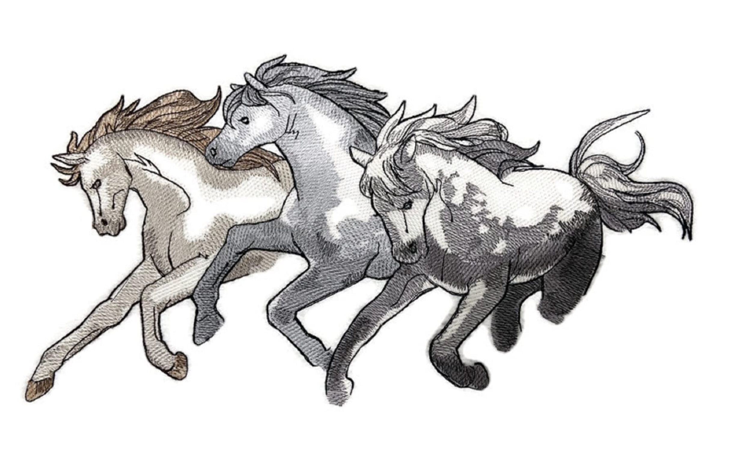 Beyond Vision Custom Horse Wild West Stallions Embroidery Iron On/Sew Patch (11.75" x 6.58")