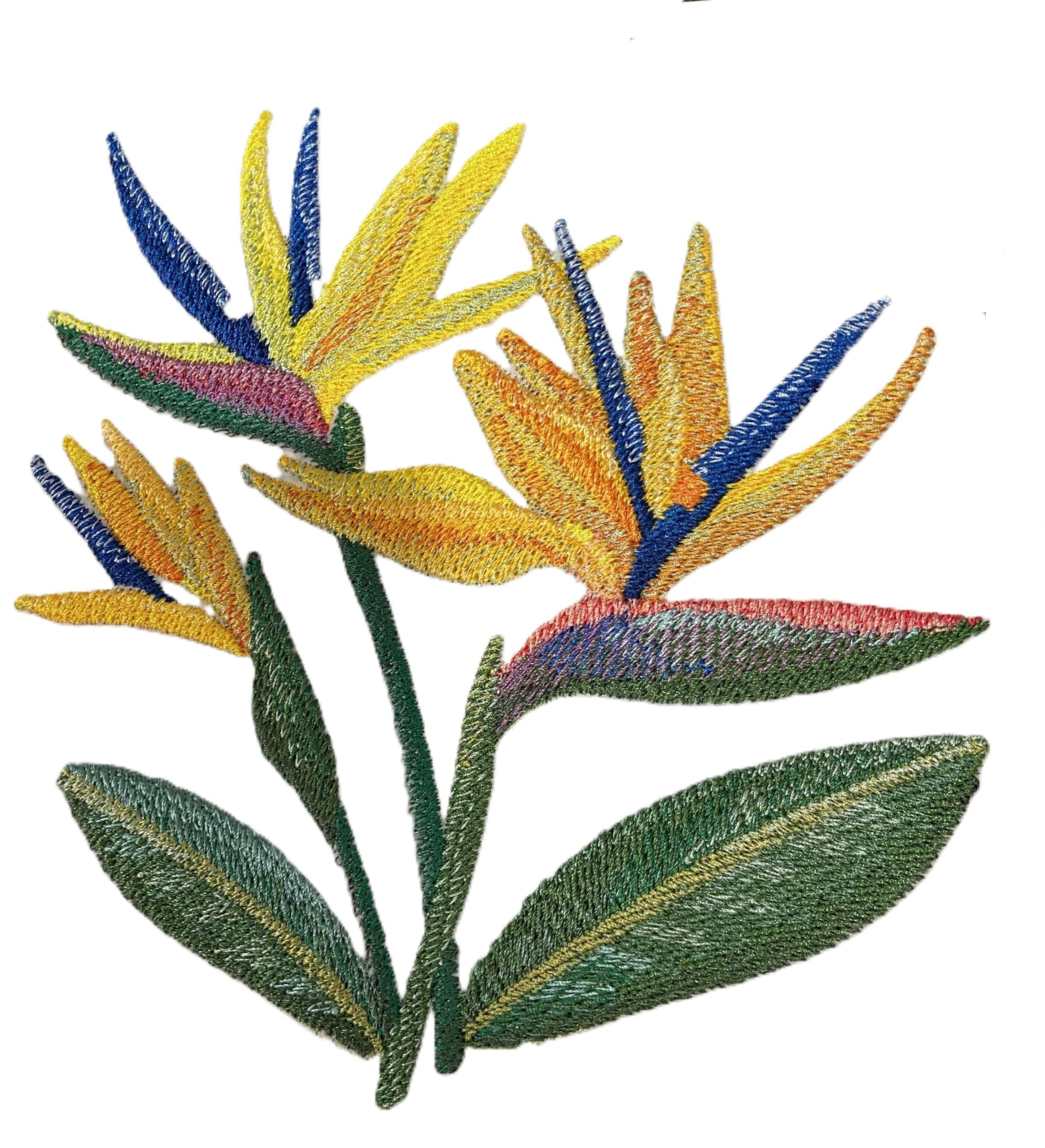 Beyond Vision Custom Tropical Flower Bird of Paradise Flower in WatercolorIron on/Sew Patch (6.9" x 7.5")