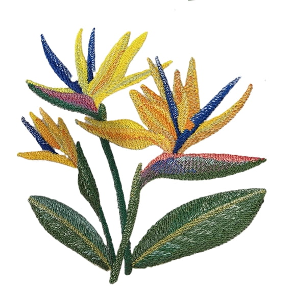 Beyond Vision Custom Tropical Flower Bird of Paradise Flower in WatercolorIron on/Sew Patch (6.9" x 7.5")