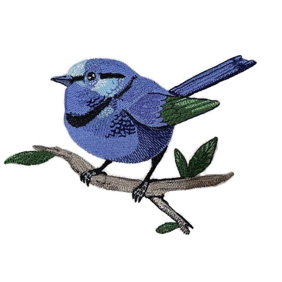 Beyond Vision Custom Wild Blue Splendid Fairywren Embroidery Iron On/Sew Patch (6.85" x 4.8")