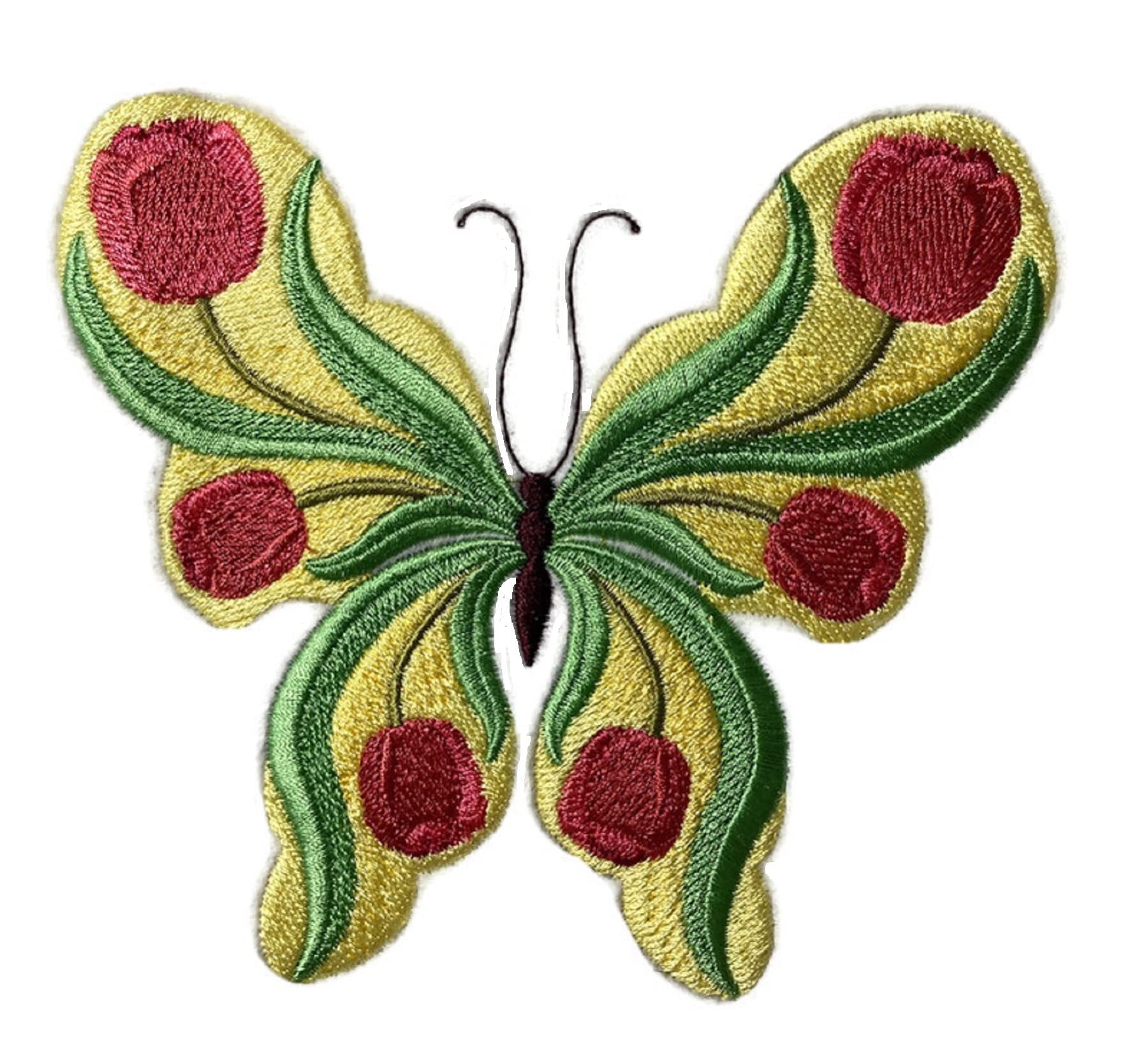 Beyond Vision Custom and Unique Amazing Colorful Butterflies [Tulip Butterfly ] Embroidered Iron On/Sew Patch (5.59" x 4.89") Made in USA