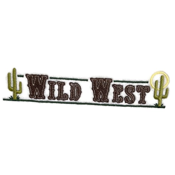 Beyond Vision Wild West Embroidered Iron on/Sew Patch (6.85" x 1.52")