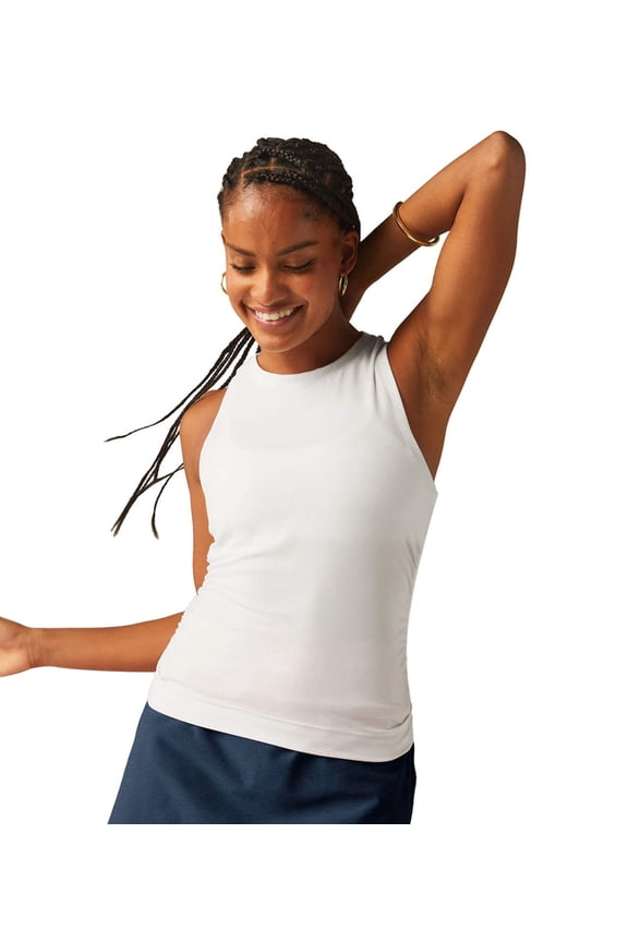 womens  Featherweight Your Fit Shirred Tank, xs, White