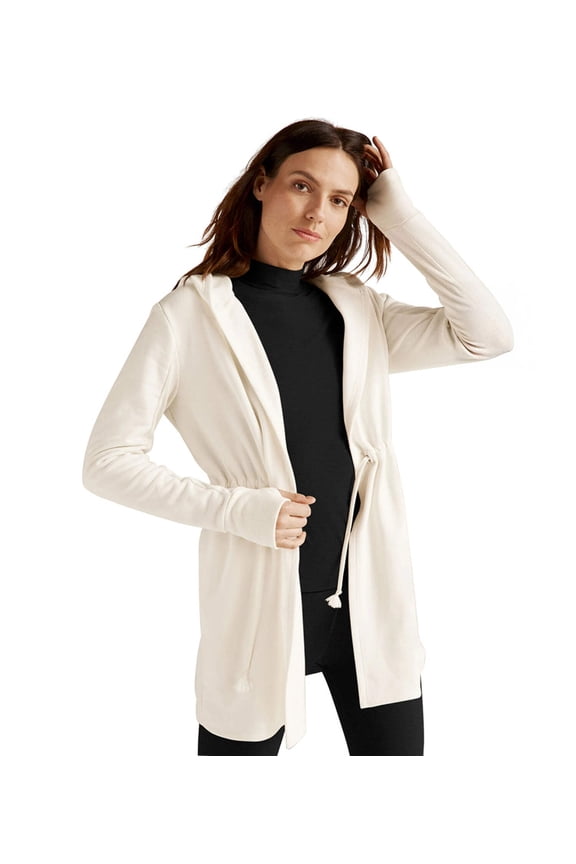 womens  Luxefleece Hooded Jacket, s, White