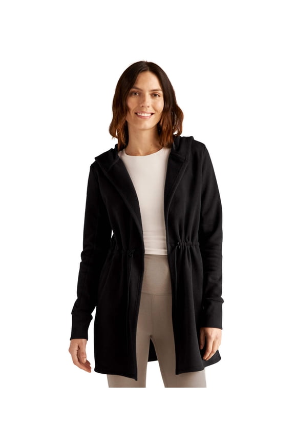 womens  Luxefleece Hooded Jacket, m, Black