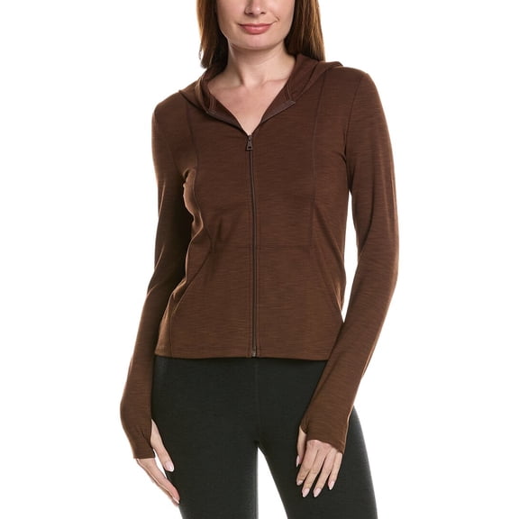 Beyond Yoga womens Heather Rib Morning Jog Hoodie, xs, Brown