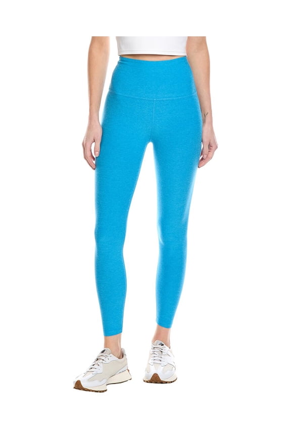 womens High Waisted Midi Legging, l, Blue