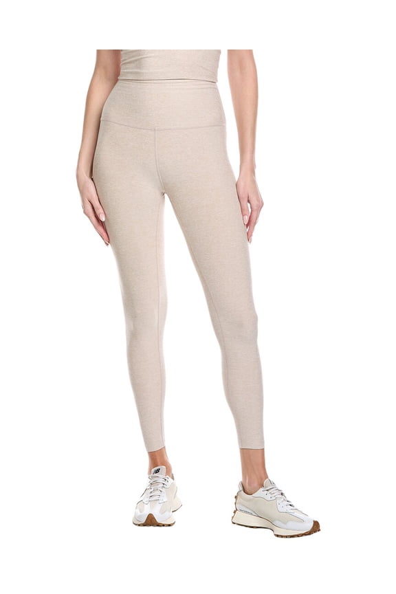 womens High Waisted Midi Legging, l, Brown