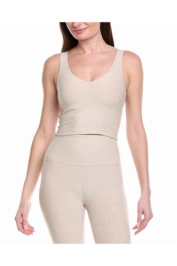 womens  Spacedye Good Day Cropped Tank, m, Brown