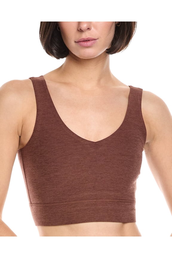 womens Spacedye Good Day Long Line Bra, s, Brown