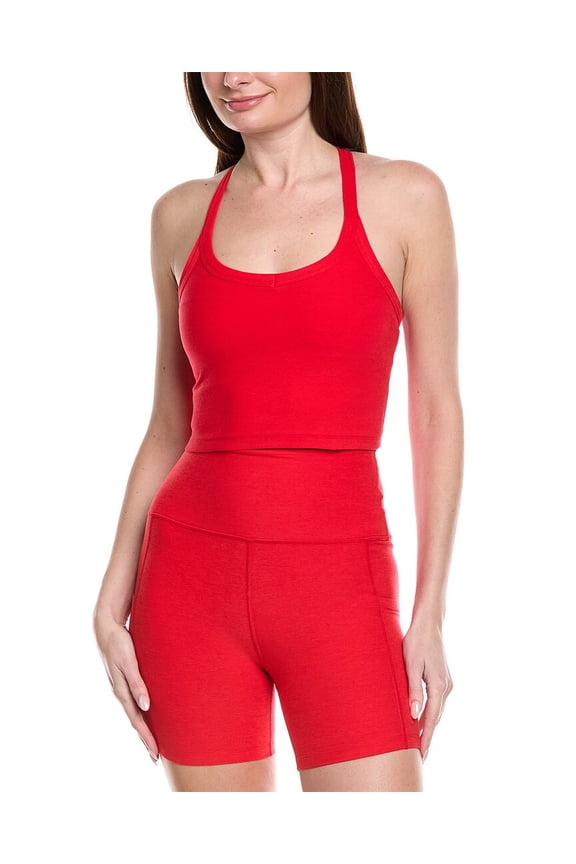 womens  Spacedye On The Up Cropped Tank, XL, Red